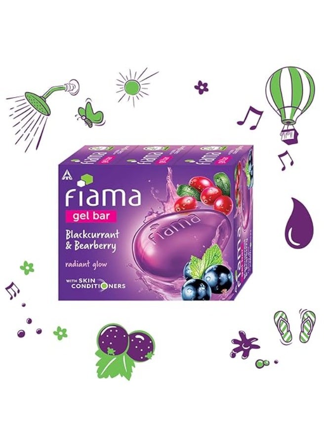 Fiama Gel Bar Blackcurrant And Bearberry for Radiant Glowing Skin, 375g (125g - Pack of 3), with Skin Conditioners, Soap for Women & Men, For All Skin Types - Image 2